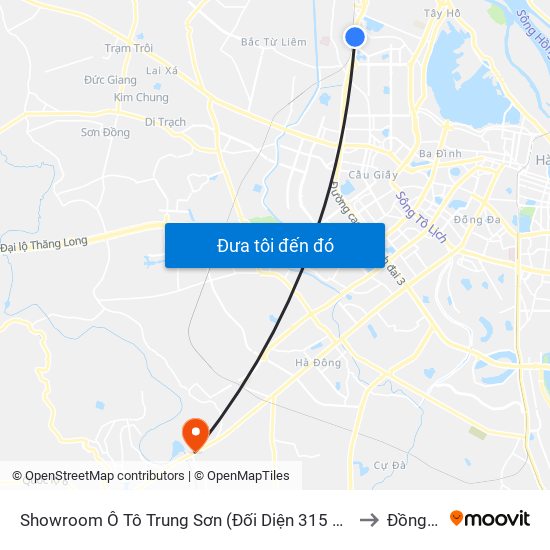Showroom Ô Tô Trung Sơn (Đối Diện 315 Phạm Văn Đồng) to Đồng Mai map