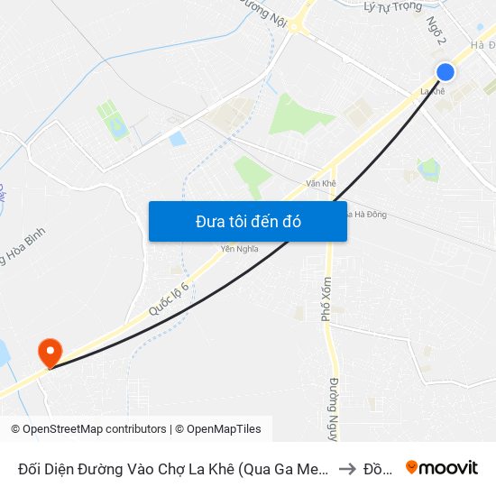 Đối Diện Đường Vào Chợ La Khê (Qua Ga Metro La Khê) - 405 Quang Trung (Hà Đông) to Đồng Mai map