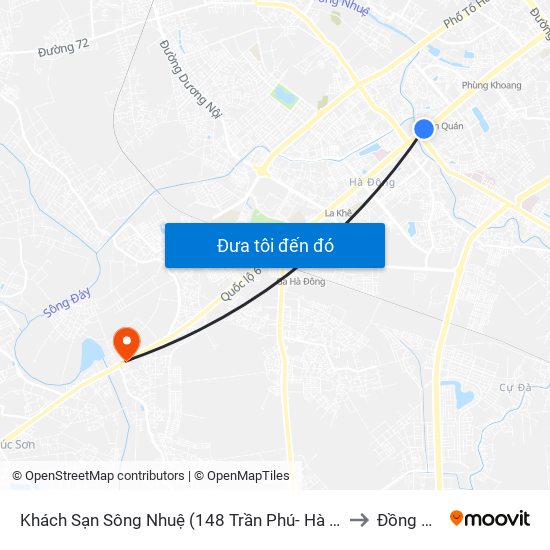 Khách Sạn Sông Nhuệ (148 Trần Phú- Hà Đông) to Đồng Mai map