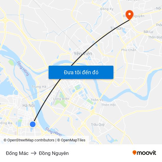 Đống Mác to Đồng Nguyên map