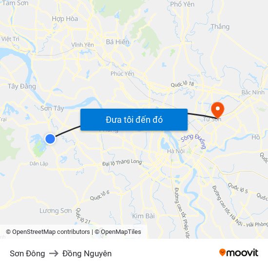 Sơn Đông to Đồng Nguyên map