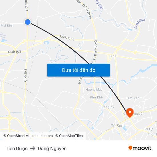 Tiên Dược to Đồng Nguyên map