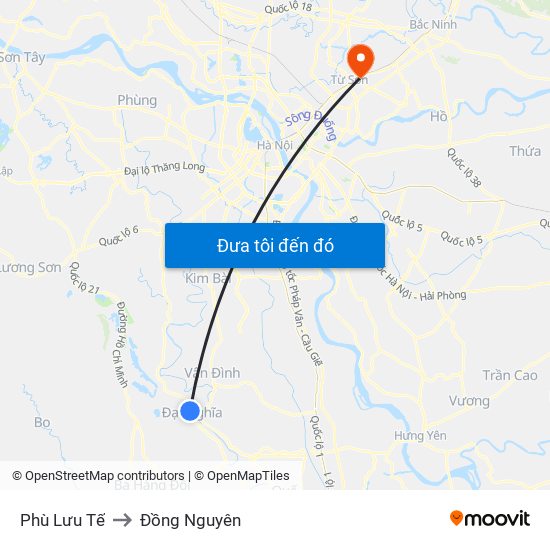 Phù Lưu Tế to Đồng Nguyên map