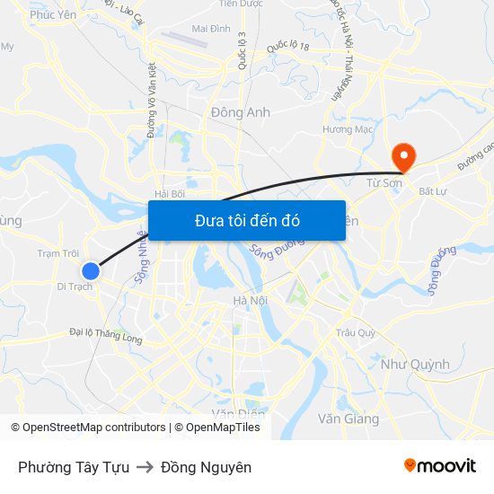 Phường Tây Tựu to Đồng Nguyên map