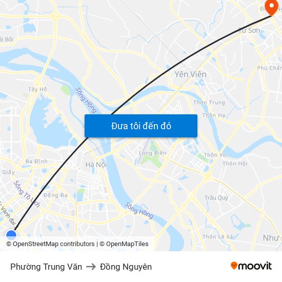 Phường Trung Văn to Đồng Nguyên map