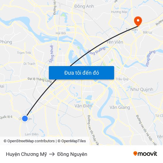 Huyện Chương Mỹ to Đồng Nguyên map