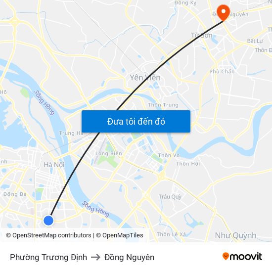 Phường Trương Định to Đồng Nguyên map