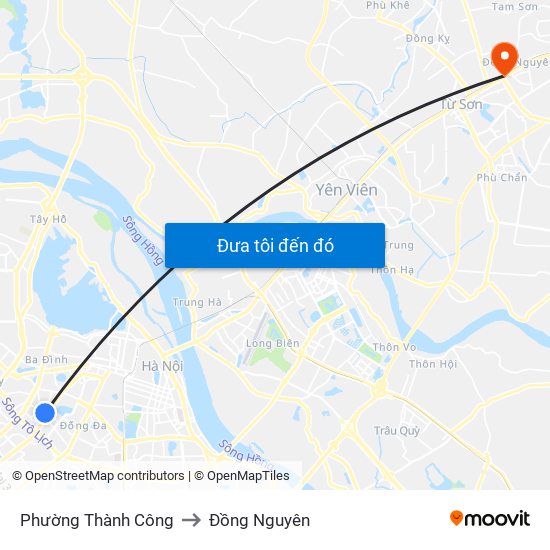 Phường Thành Công to Đồng Nguyên map