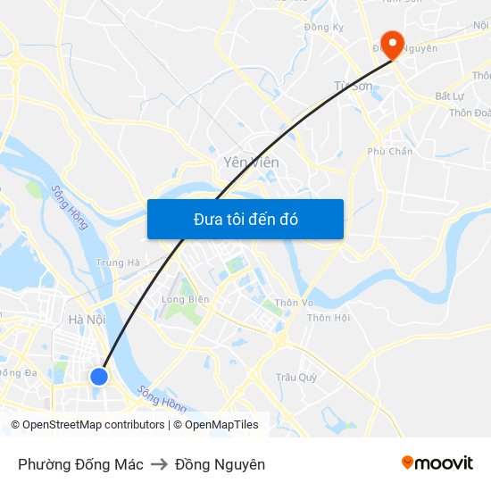 Phường Đống Mác to Đồng Nguyên map