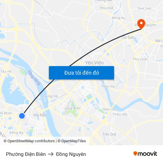 Phường Điện Biên to Đồng Nguyên map