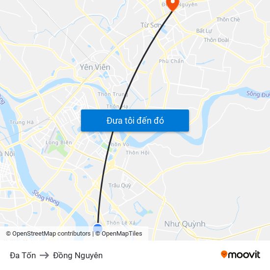 Đa Tốn to Đồng Nguyên map