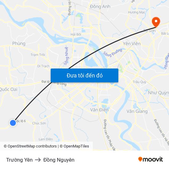 Trường Yên to Đồng Nguyên map