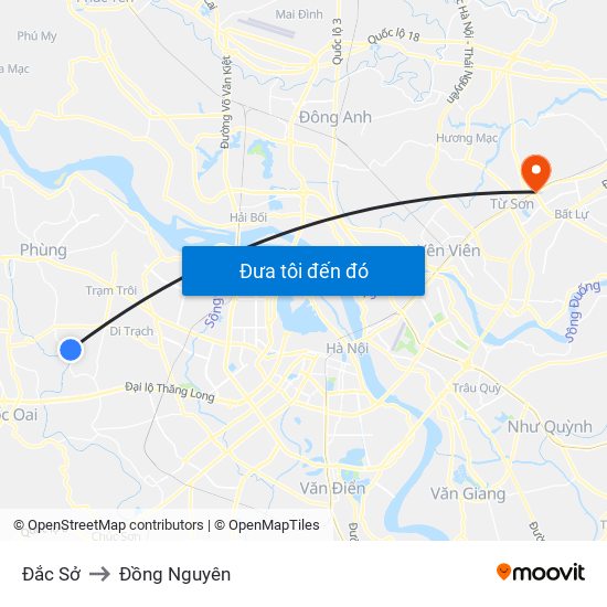 Đắc Sở to Đồng Nguyên map