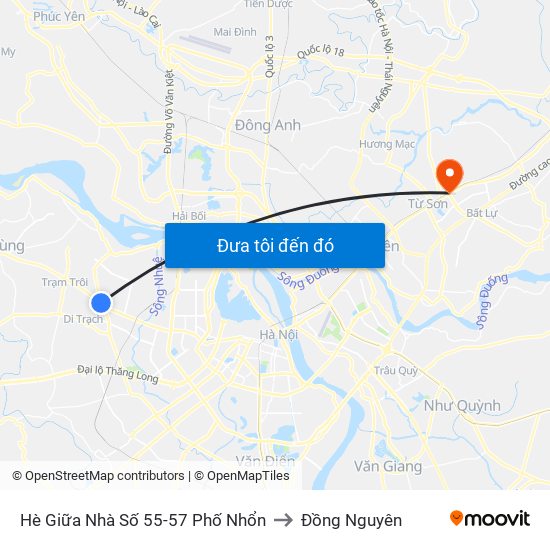 Hè Giữa Nhà Số 55-57 Phố Nhổn to Đồng Nguyên map