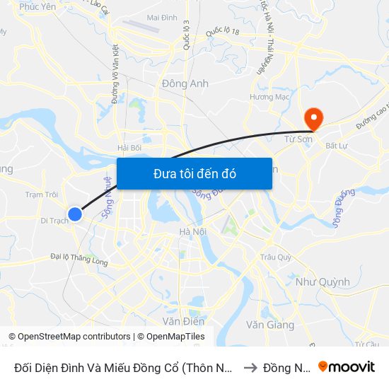 Đối Diện Đình Và Miếu Đồng Cổ (Thôn Nguyên Xá) - Đường 32 to Đồng Nguyên map