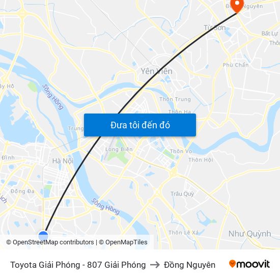 Toyota Giải Phóng - 807 Giải Phóng to Đồng Nguyên map