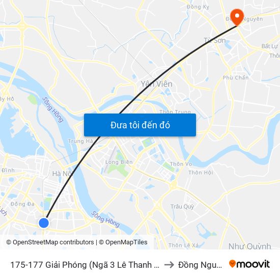 175-177 Giải Phóng (Ngã 3 Lê Thanh Nghị) to Đồng Nguyên map