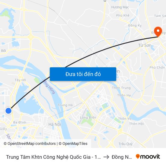 Trung Tâm Khtn Công Nghệ Quốc Gia - 18 Hoàng Quốc Việt to Đồng Nguyên map