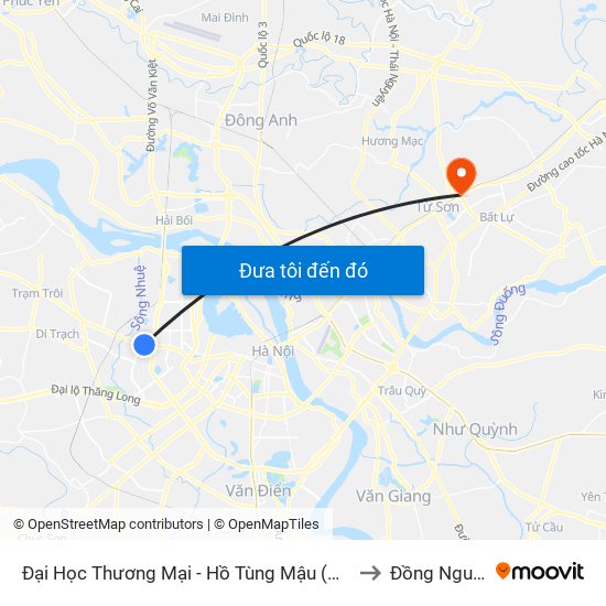 Đại Học Thương Mại - Hồ Tùng Mậu (Cột Sau) to Đồng Nguyên map