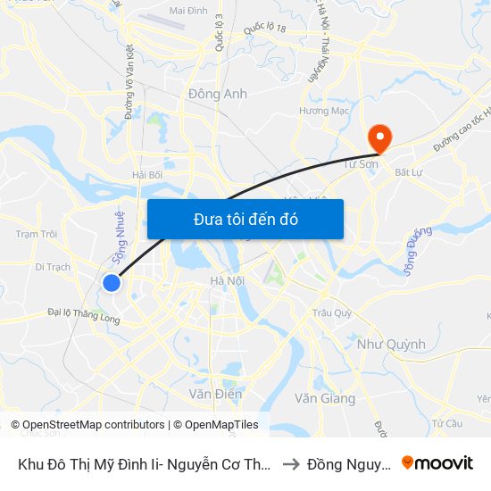 Khu Đô Thị Mỹ Đình Ii- Nguyễn Cơ Thạch to Đồng Nguyên map