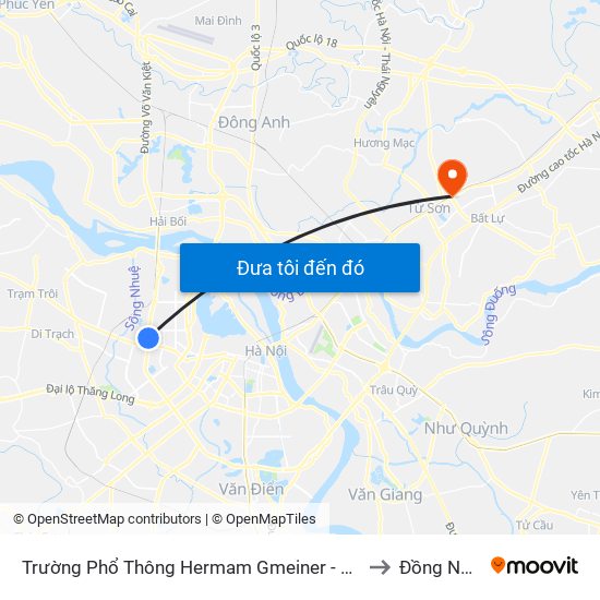 Số 9 Phạm Văn Đồng to Đồng Nguyên map