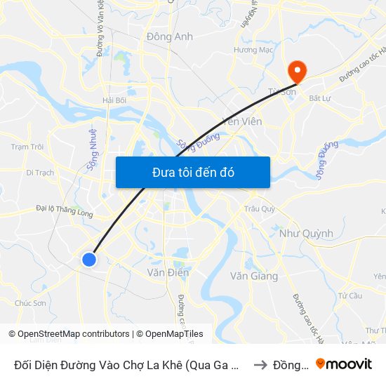 Đối Diện Đường Vào Chợ La Khê (Qua Ga Metro La Khê) - 405 Quang Trung (Hà Đông) to Đồng Nguyên map
