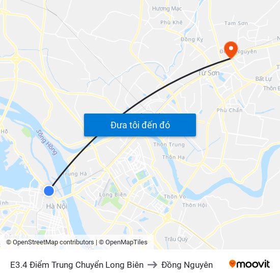 E3.4 Điểm Trung Chuyển Long Biên to Đồng Nguyên map