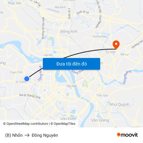 (B) Nhổn to Đồng Nguyên map