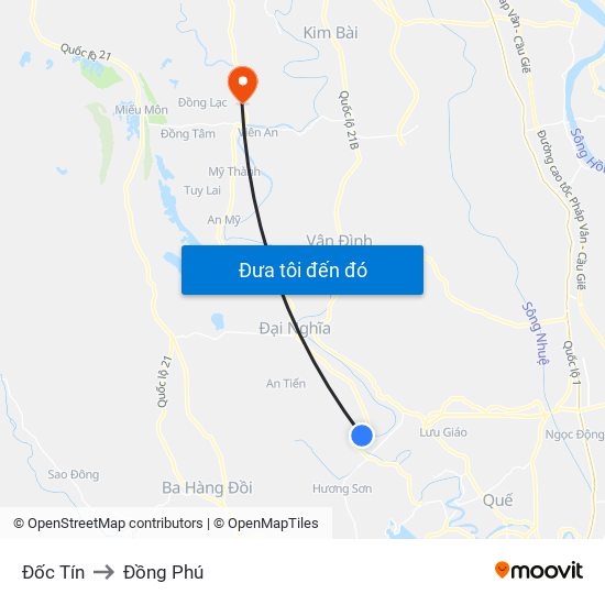 Đốc Tín to Đồng Phú map