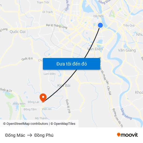 Đống Mác to Đồng Phú map