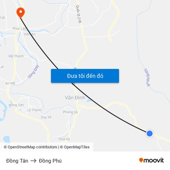 Đồng Tân to Đồng Phú map