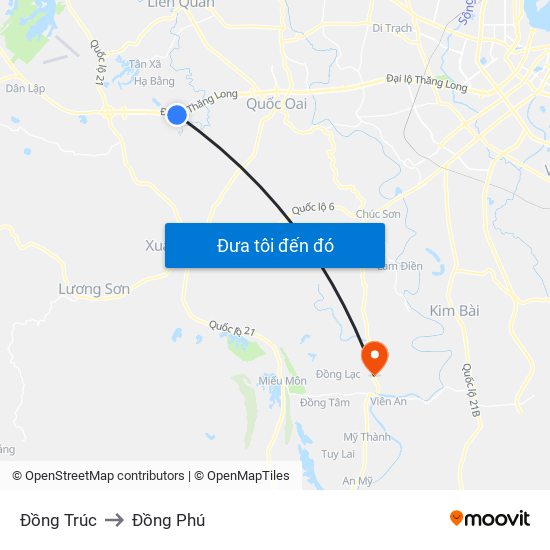 Đồng Trúc to Đồng Phú map