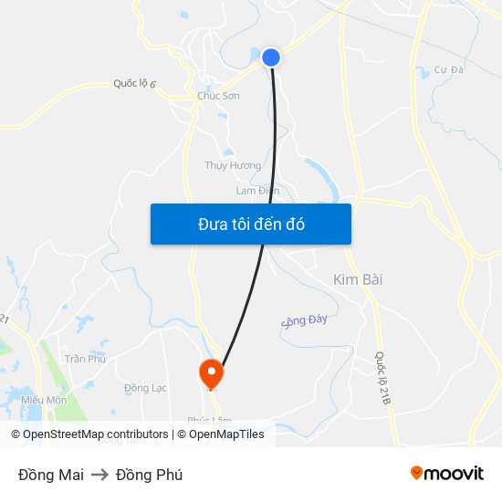 Đồng Mai to Đồng Phú map