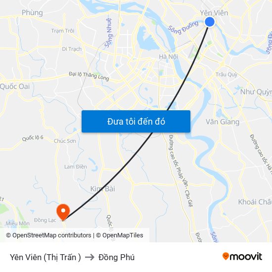 Yên Viên (Thị Trấn ) to Đồng Phú map
