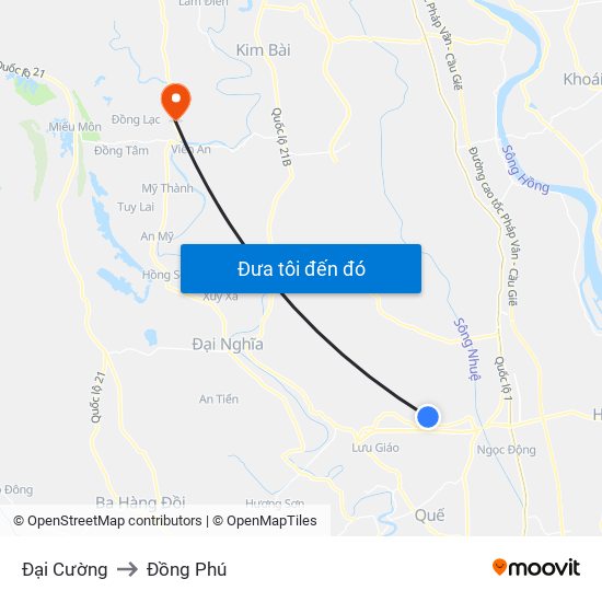 Đại Cường to Đồng Phú map