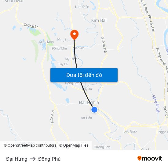 Đại Hưng to Đồng Phú map