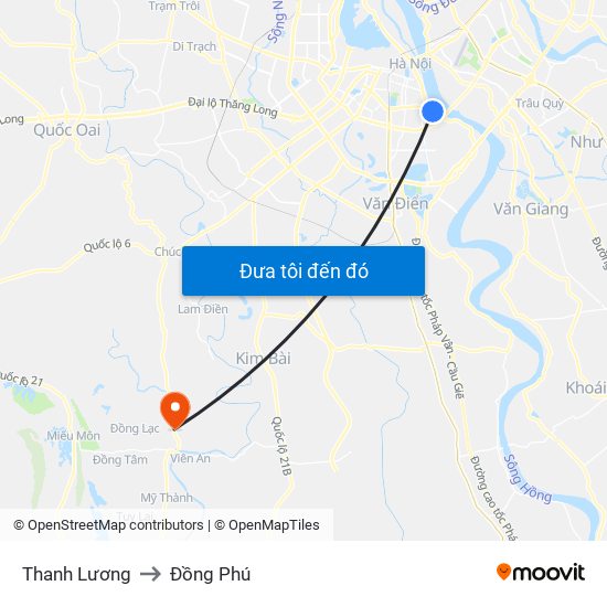 Thanh Lương to Đồng Phú map