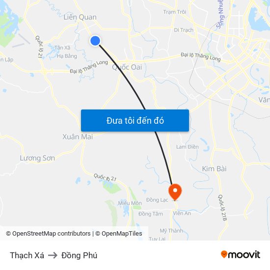 Thạch Xá to Đồng Phú map