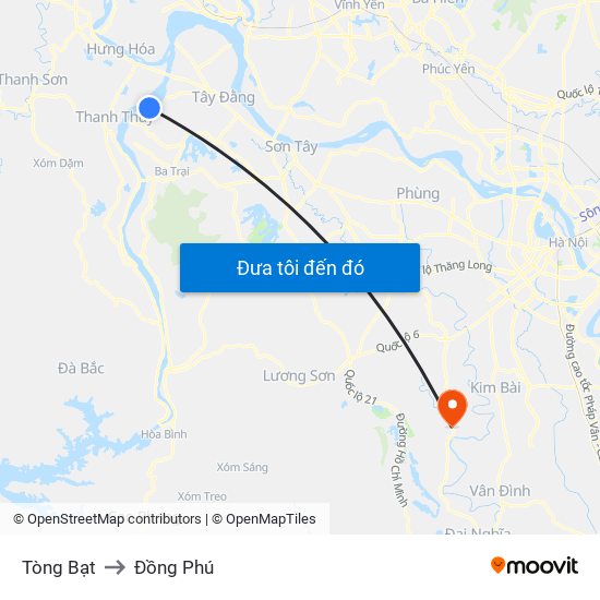 Tòng Bạt to Đồng Phú map