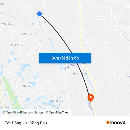 Tốt Động to Đồng Phú map