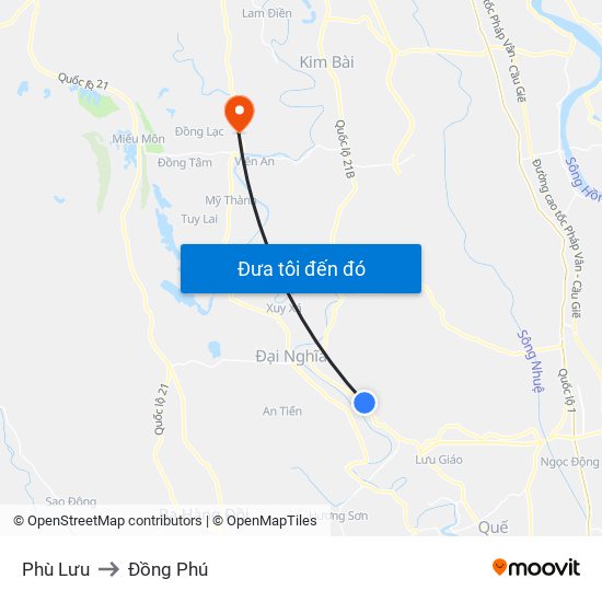 Phù Lưu to Đồng Phú map