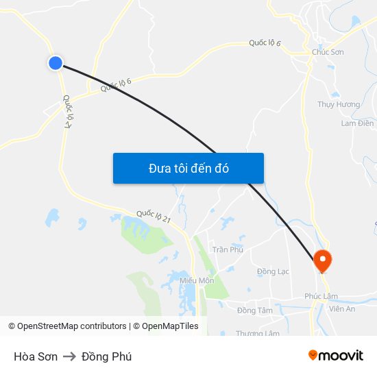 Hòa Sơn to Đồng Phú map