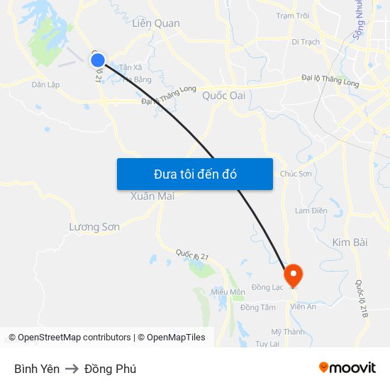 Bình Yên to Đồng Phú map
