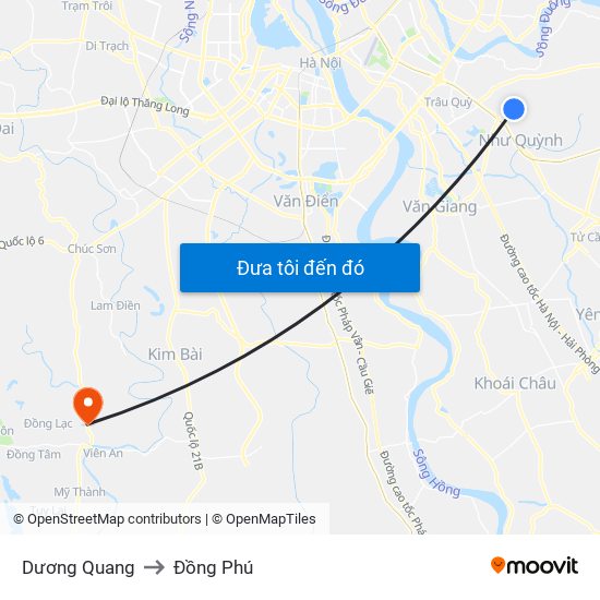 Dương Quang to Đồng Phú map