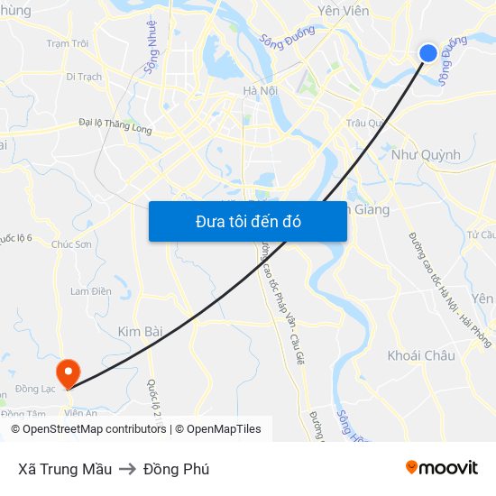 Xã Trung Mầu to Đồng Phú map