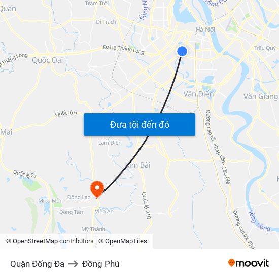 Quận Đống Đa to Đồng Phú map