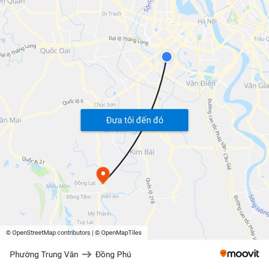 Phường Trung Văn to Đồng Phú map