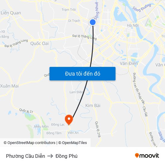 Phường Cầu Diễn to Đồng Phú map