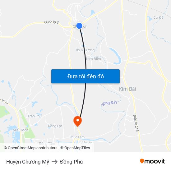 Huyện Chương Mỹ to Đồng Phú map