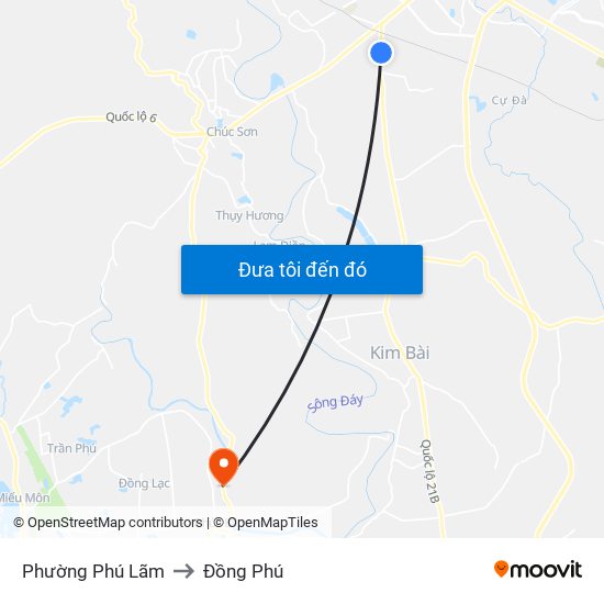 Phường Phú Lãm to Đồng Phú map